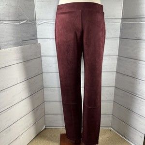 White House Black Market The Legging Women's Utra-Suede Leggings Maroon Size 6